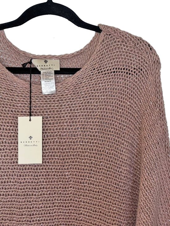 Berretti Mauve & Silver Dolman Sleeve High Low Sweater - New with Tags - Picture 1 of 4